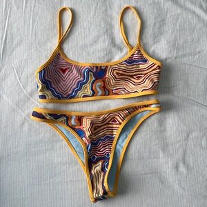Strawberry Milk Mov Colorful Patterned Bikini Set